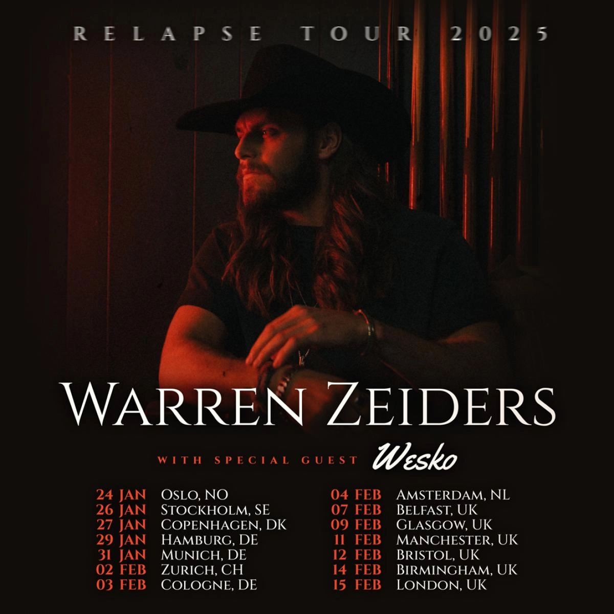 Warren Zeiders at Albert Hall Manchester Tickets