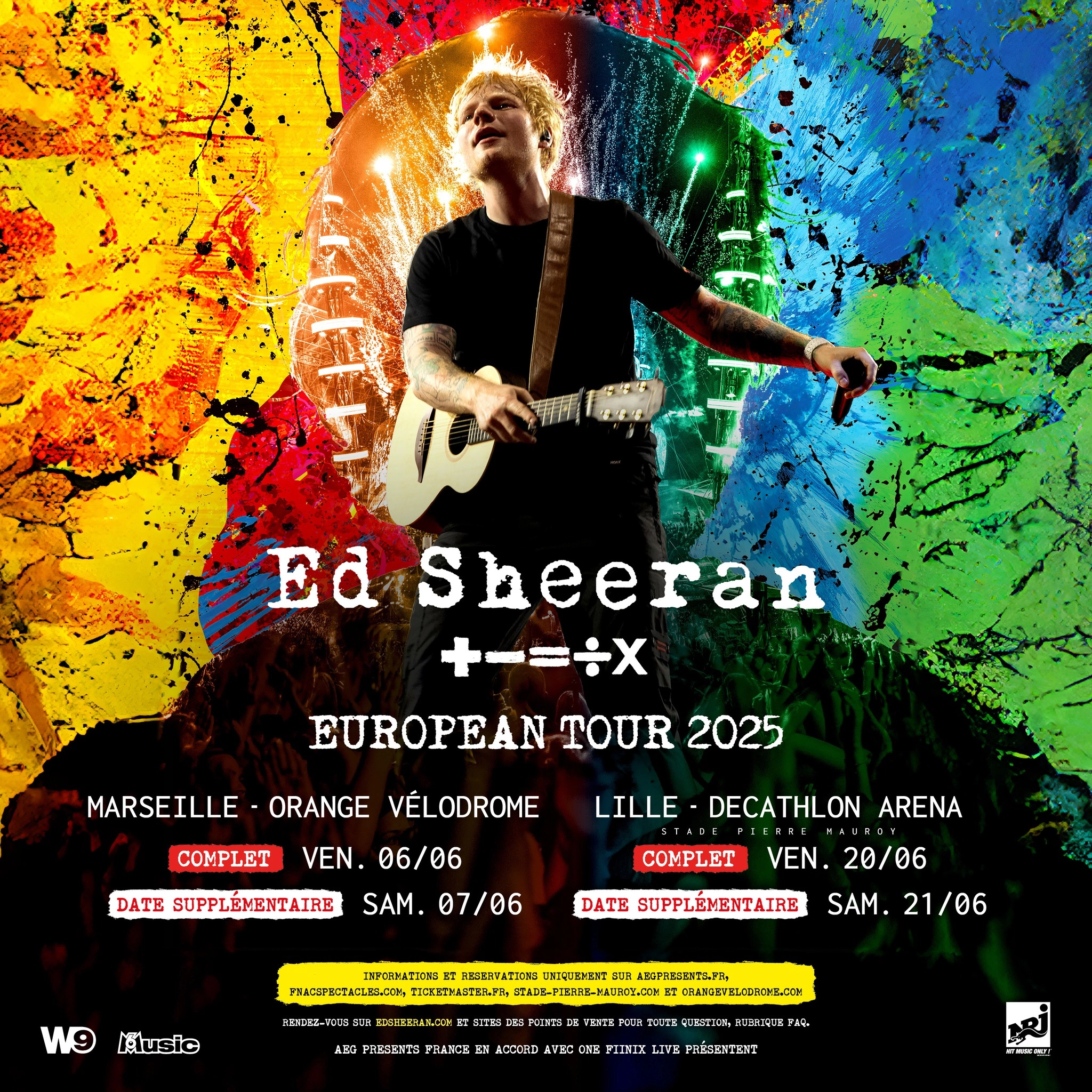 Ed Sheeran annonce de nouveaux concerts à Marseille et Lille !