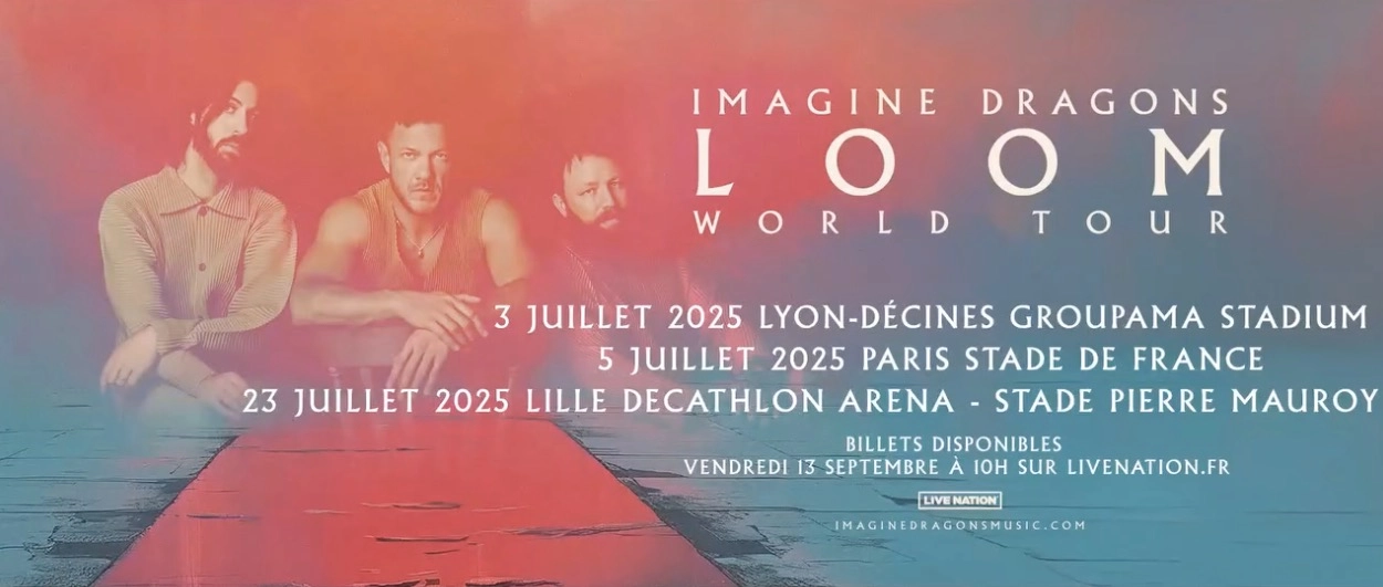 Imagine Dragons annonce des concerts en France pour sa tournée mondiale !