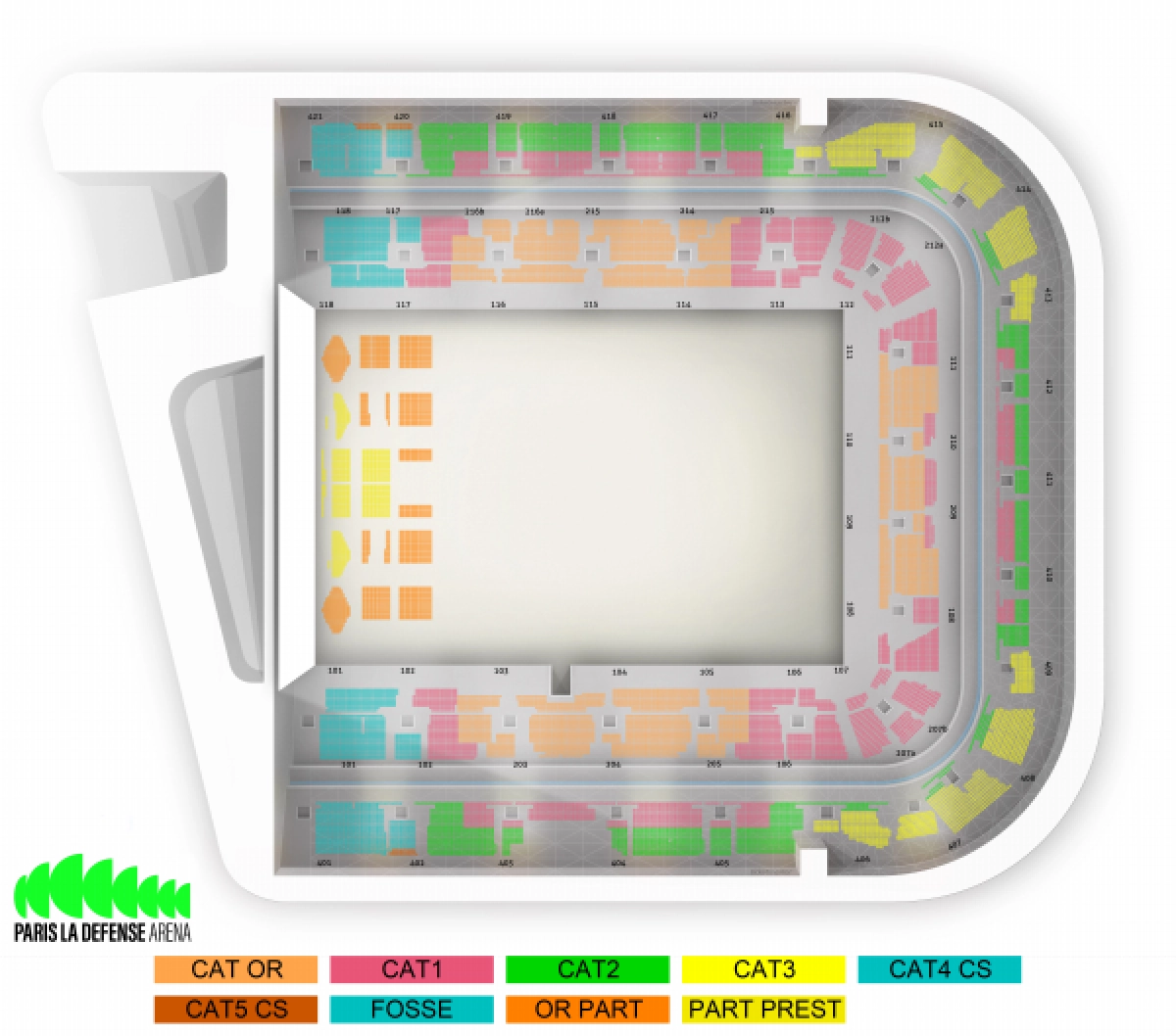 Paul McCartney : Plan de la salle Paris La Défense Arena