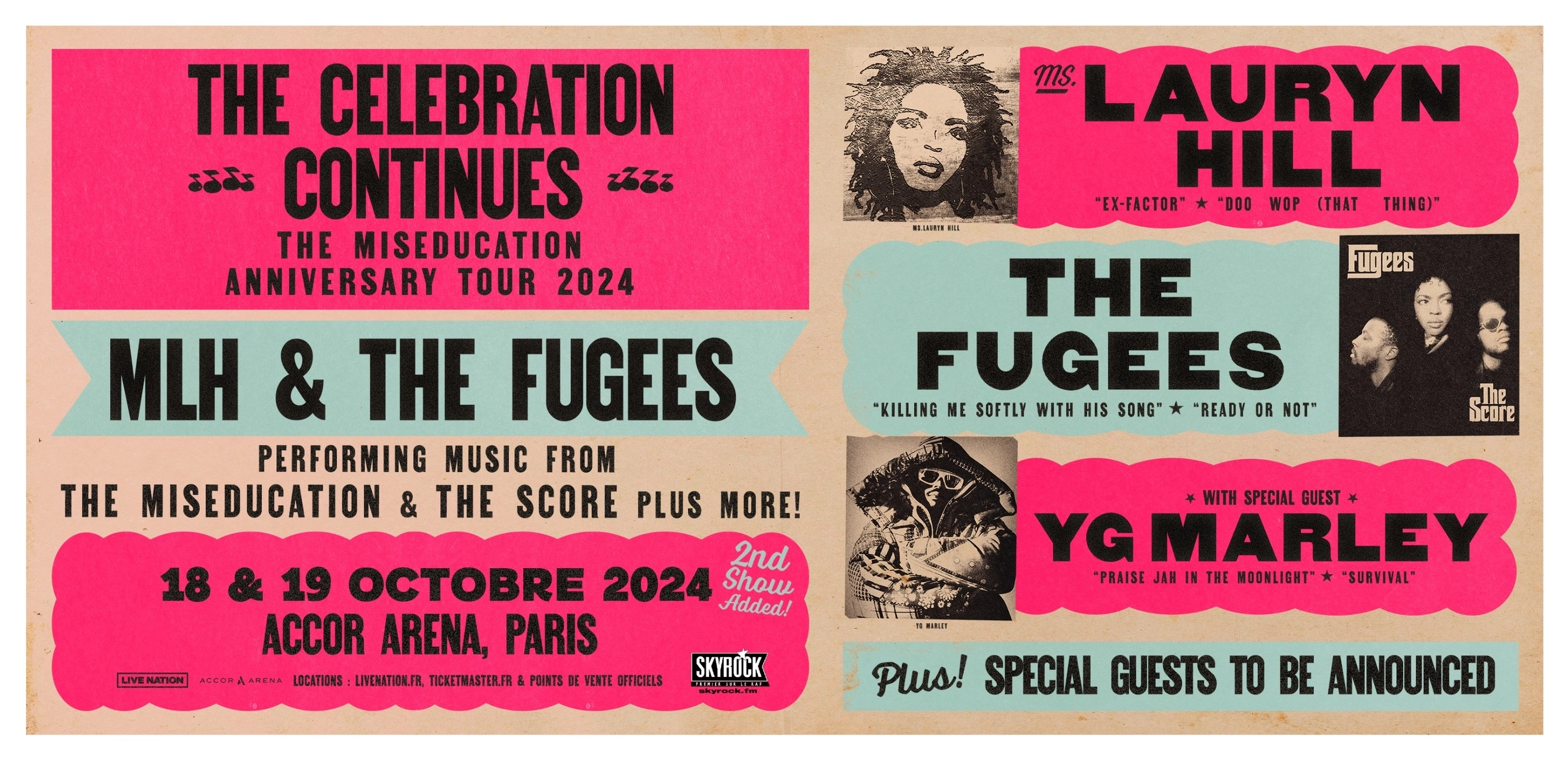 Tournée de Lauryn Hill and The Fugees : Nouvelles dates à Paris et en Europe !